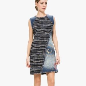 Desigual Vest Cherise Denim Medium Wash Mini Dress Side Zip Women’s EUR 38 US 8